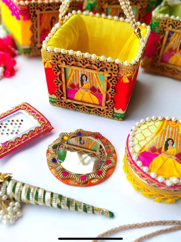 Haldi Themed Potli Boxes - Bulk