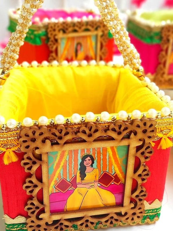 Haldi Themed Potli Boxes - Bulk