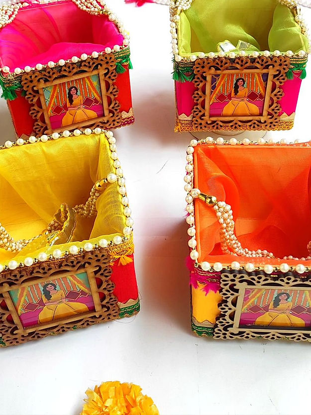 Haldi Themed Potli Boxes - Bulk