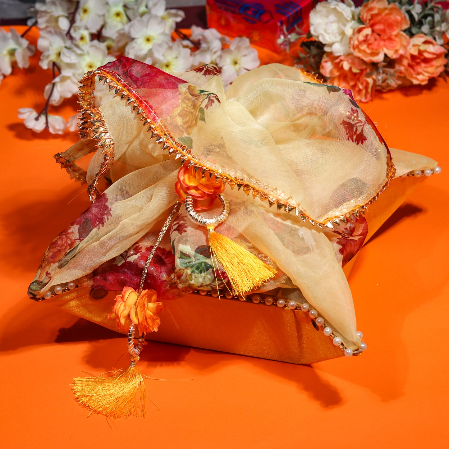 Dupion Silk Tissue Organza Potli Baskets