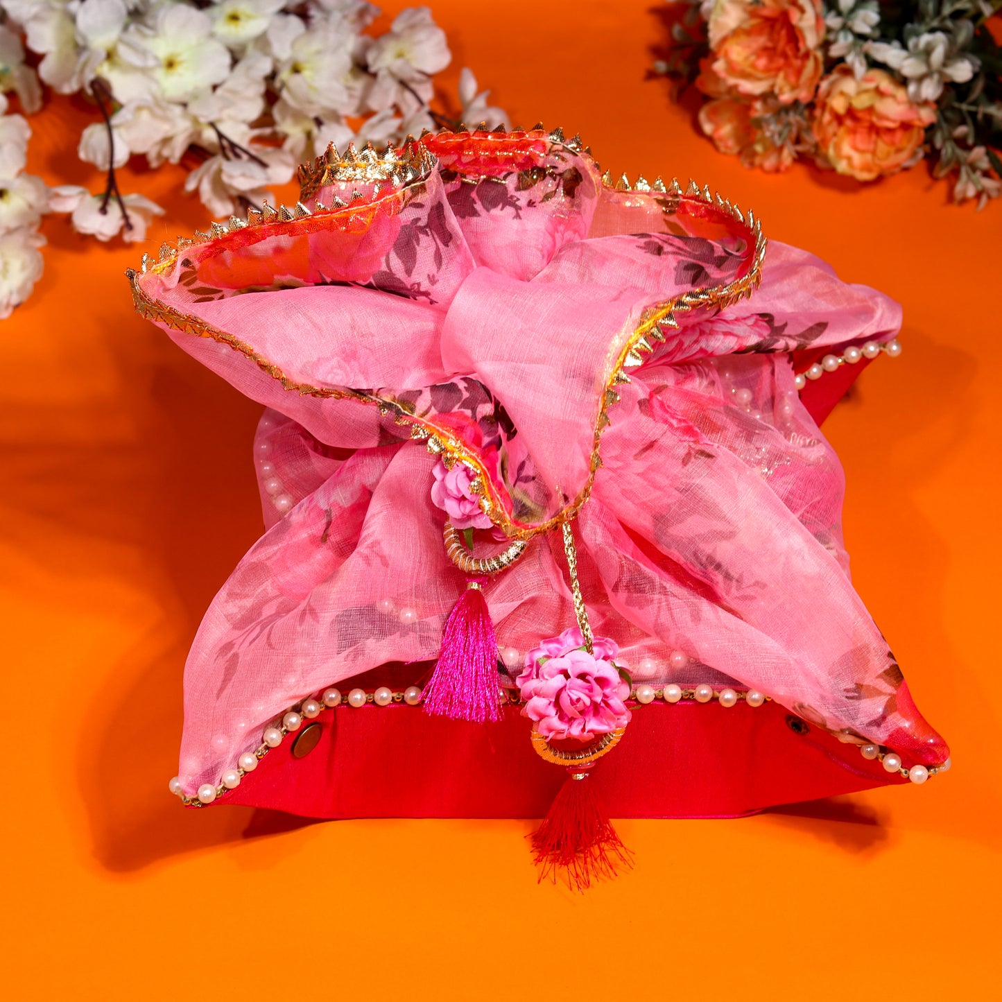 Dupion Silk Tissue Organza Potli Baskets