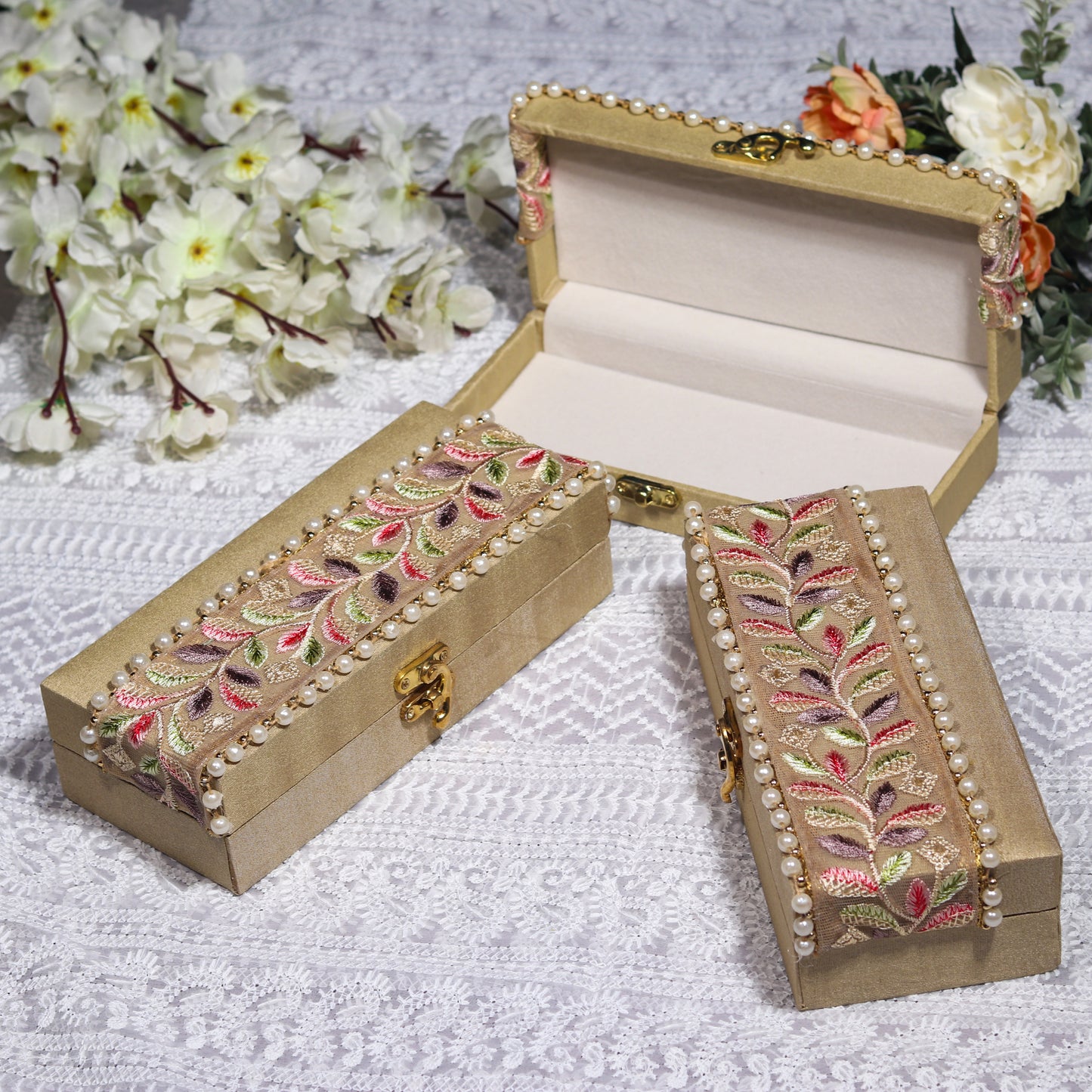 Hand Embroidered Gift Box