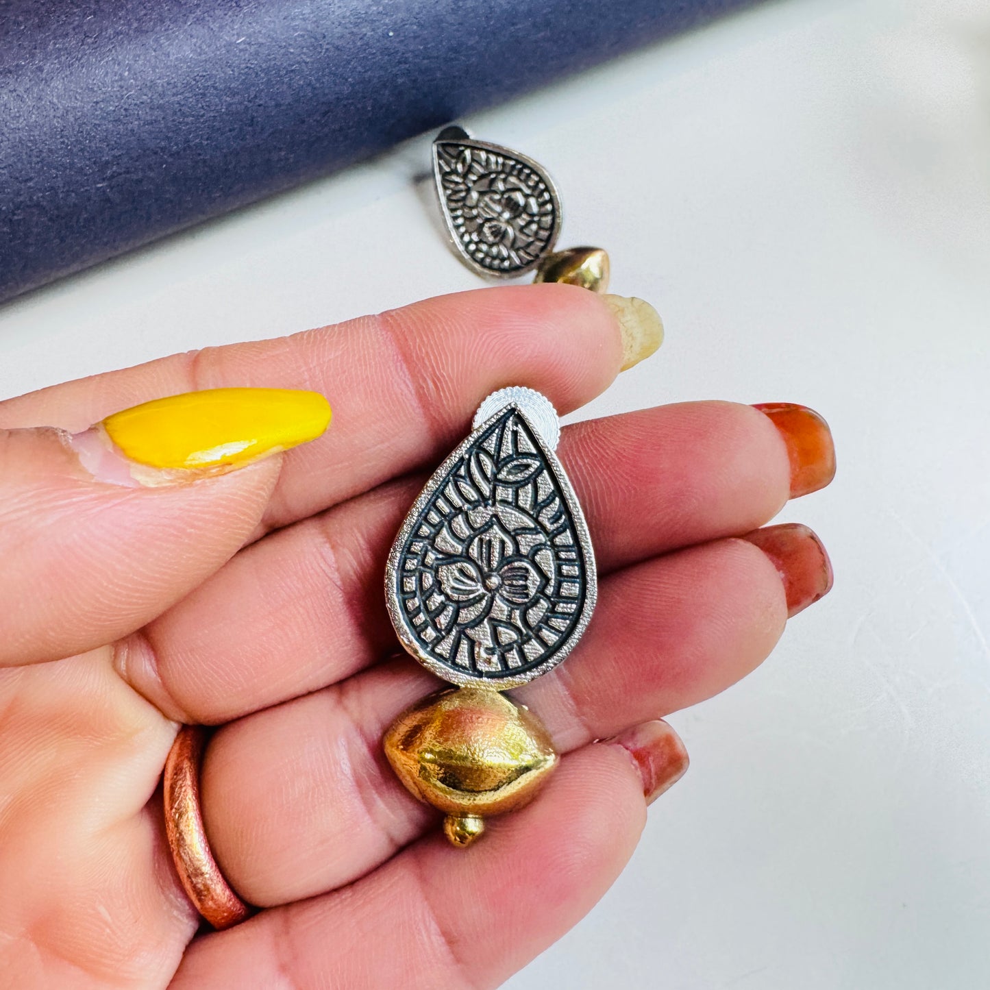 Amrita Dual Tone Oxidised Earrings