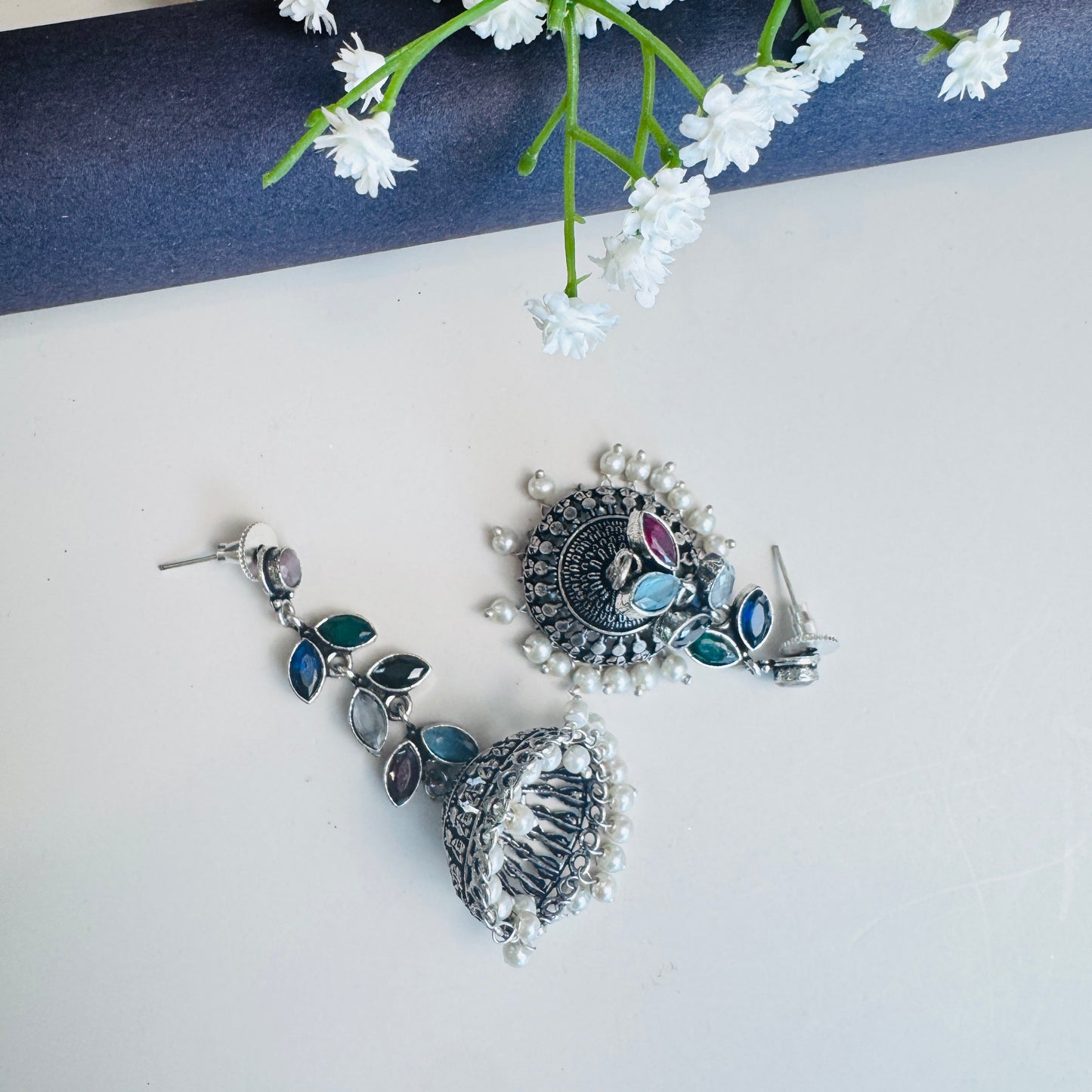 Varnika German Silver Jhumki