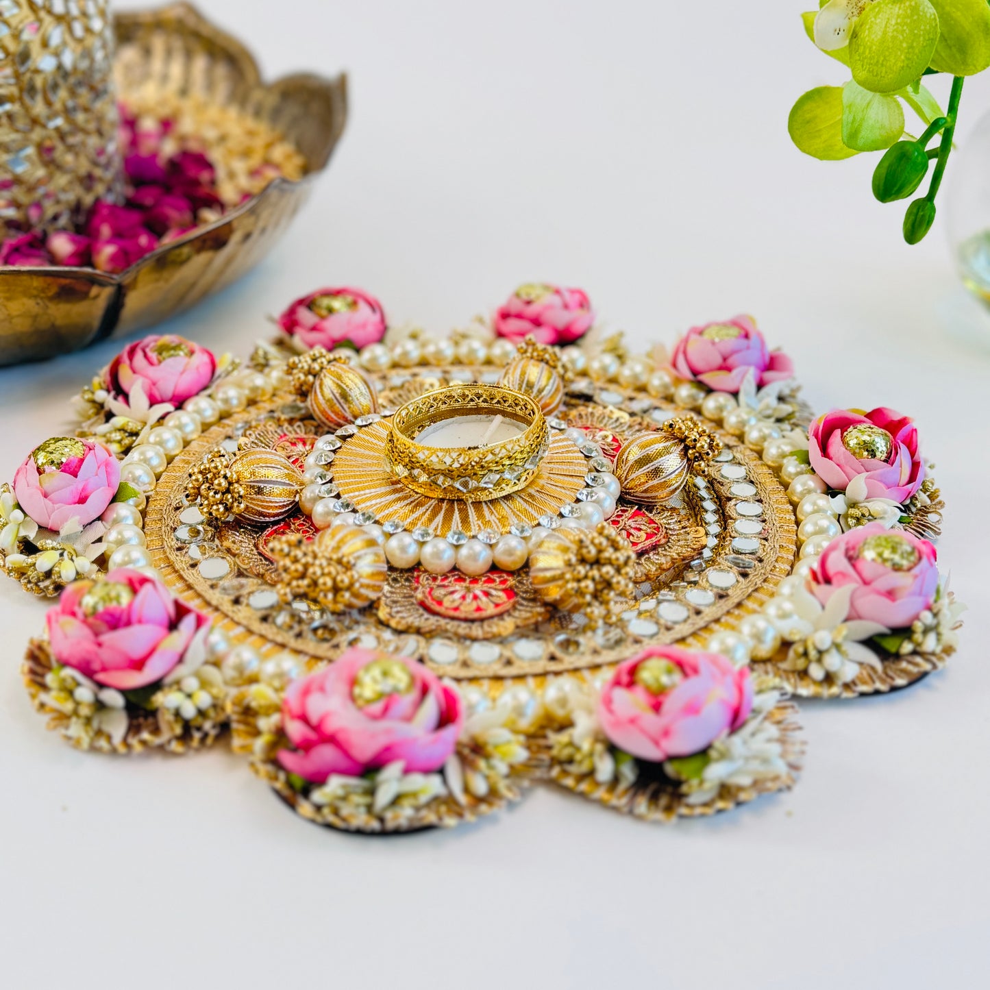 3 in 1 Rose Gotta Patti Rangoli Mat