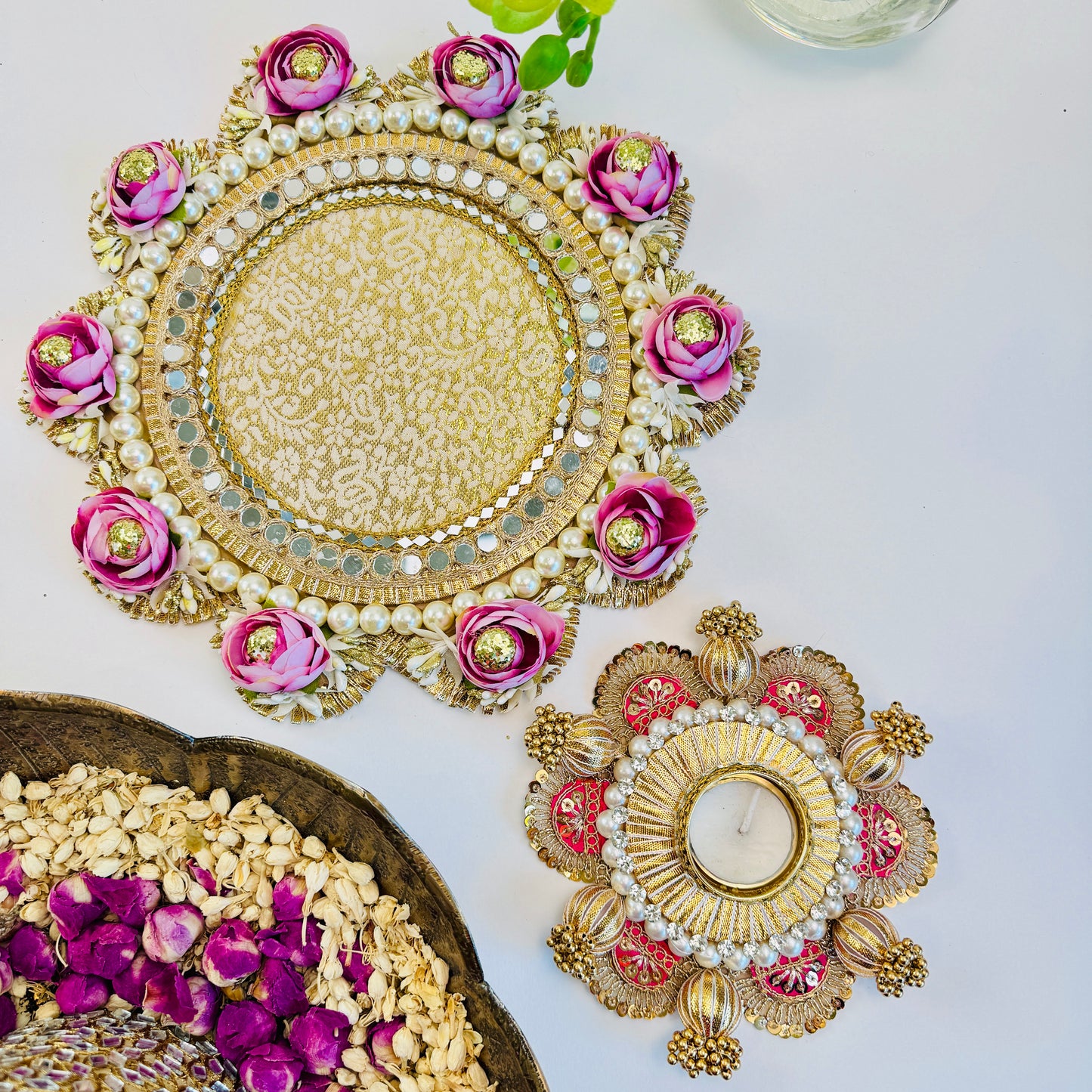 3 in 1 Rose Gotta Patti Rangoli Mat