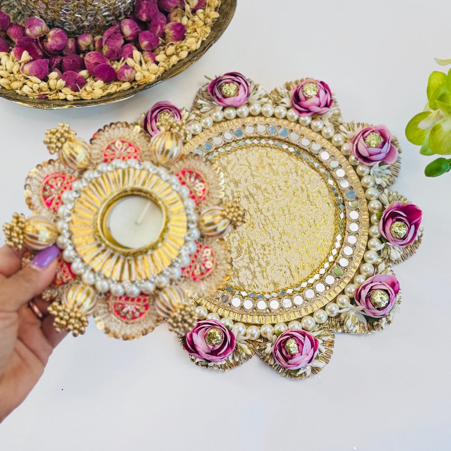 3 in 1 Rose Gotta Patti Rangoli Mat