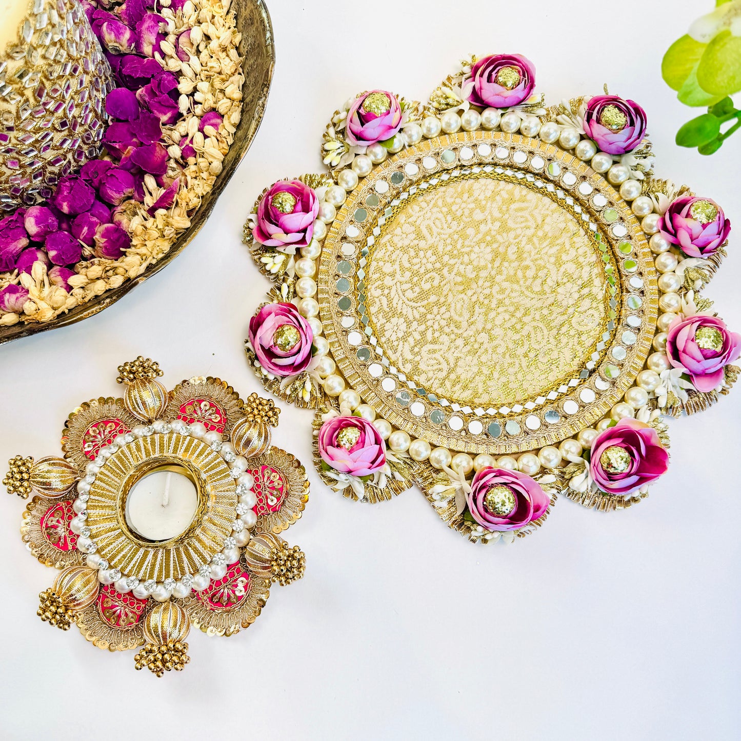 3 in 1 Rose Gotta Patti Rangoli Mat