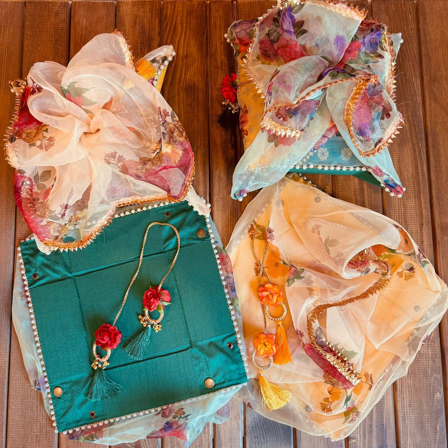 Dupion Silk Tissue Organza Potli Baskets