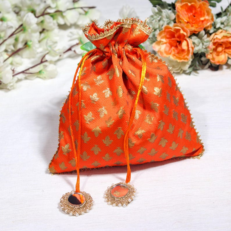 Brocade Mirror Potlis