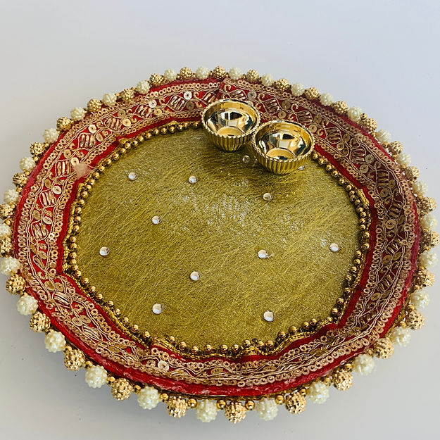 Steel Brocade Thali