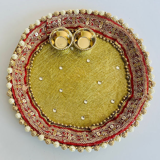 Steel Brocade Thali