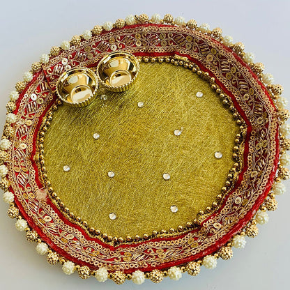 Steel Brocade Thali