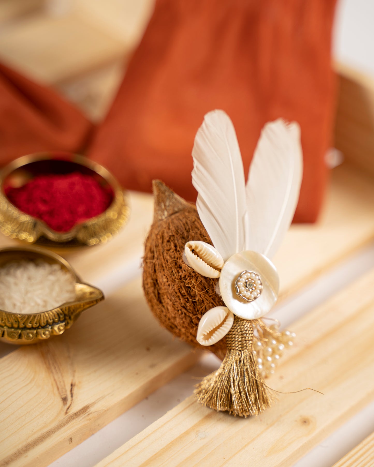 Feather Touch Boho Couple Rakhi Gift Box