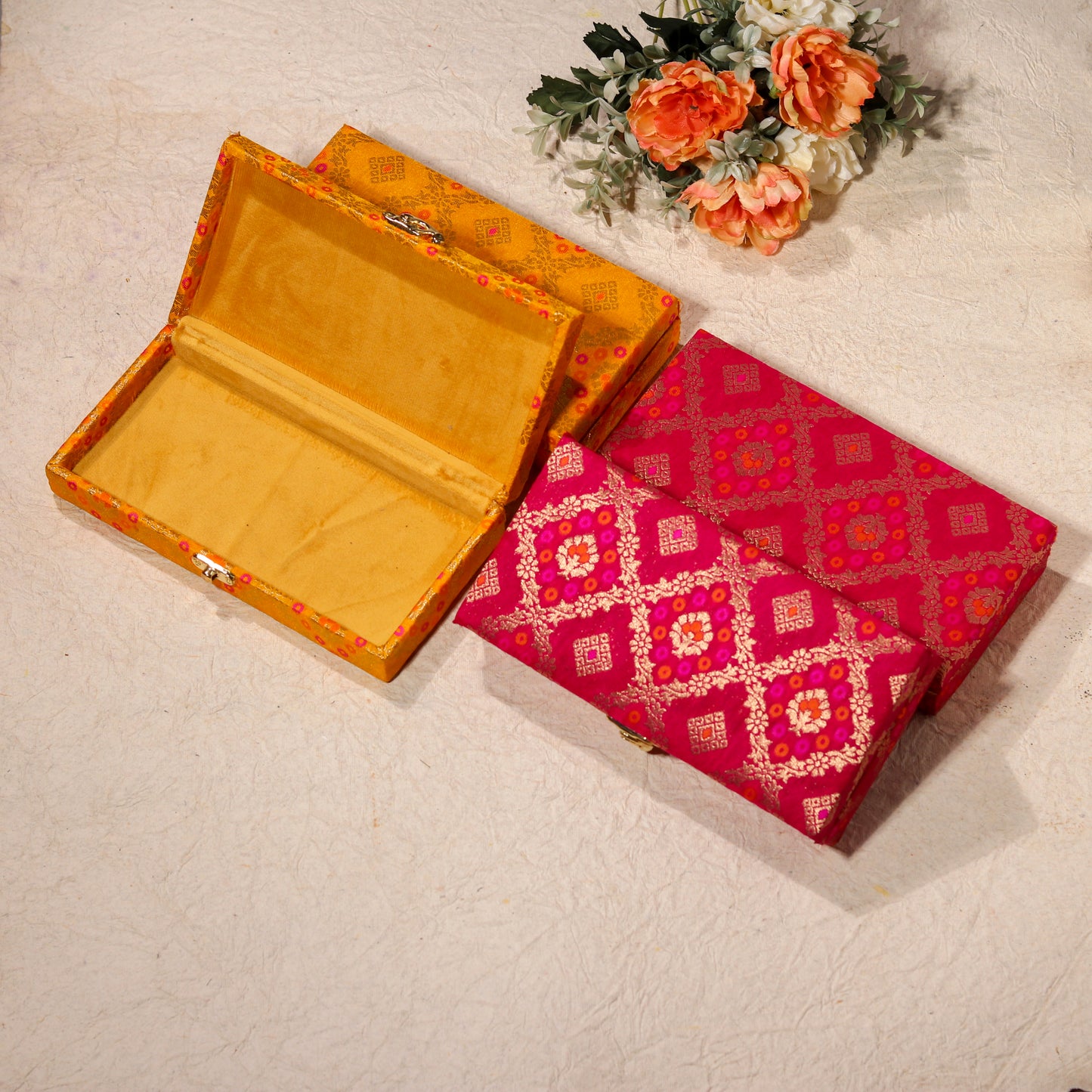 Brocade Silk Indian Favor Boxes