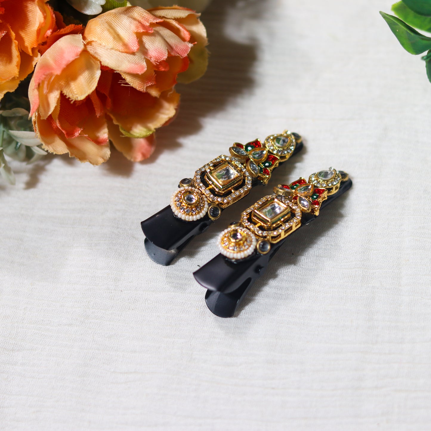 Kundan Alligator Hair Clip