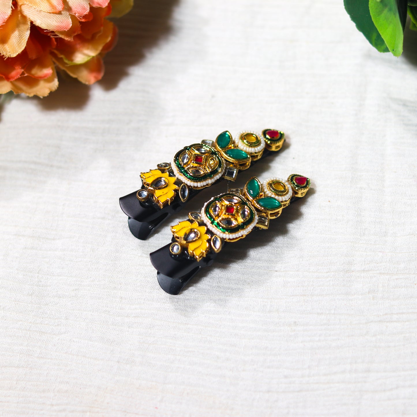 Kundan Alligator Hair Clip