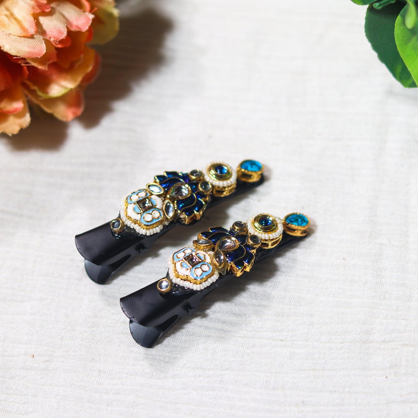 Kundan Alligator Hair Clip