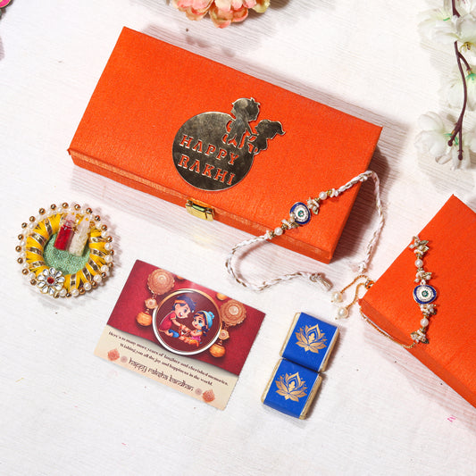 Vibrant Couple Rakhi Gift Box