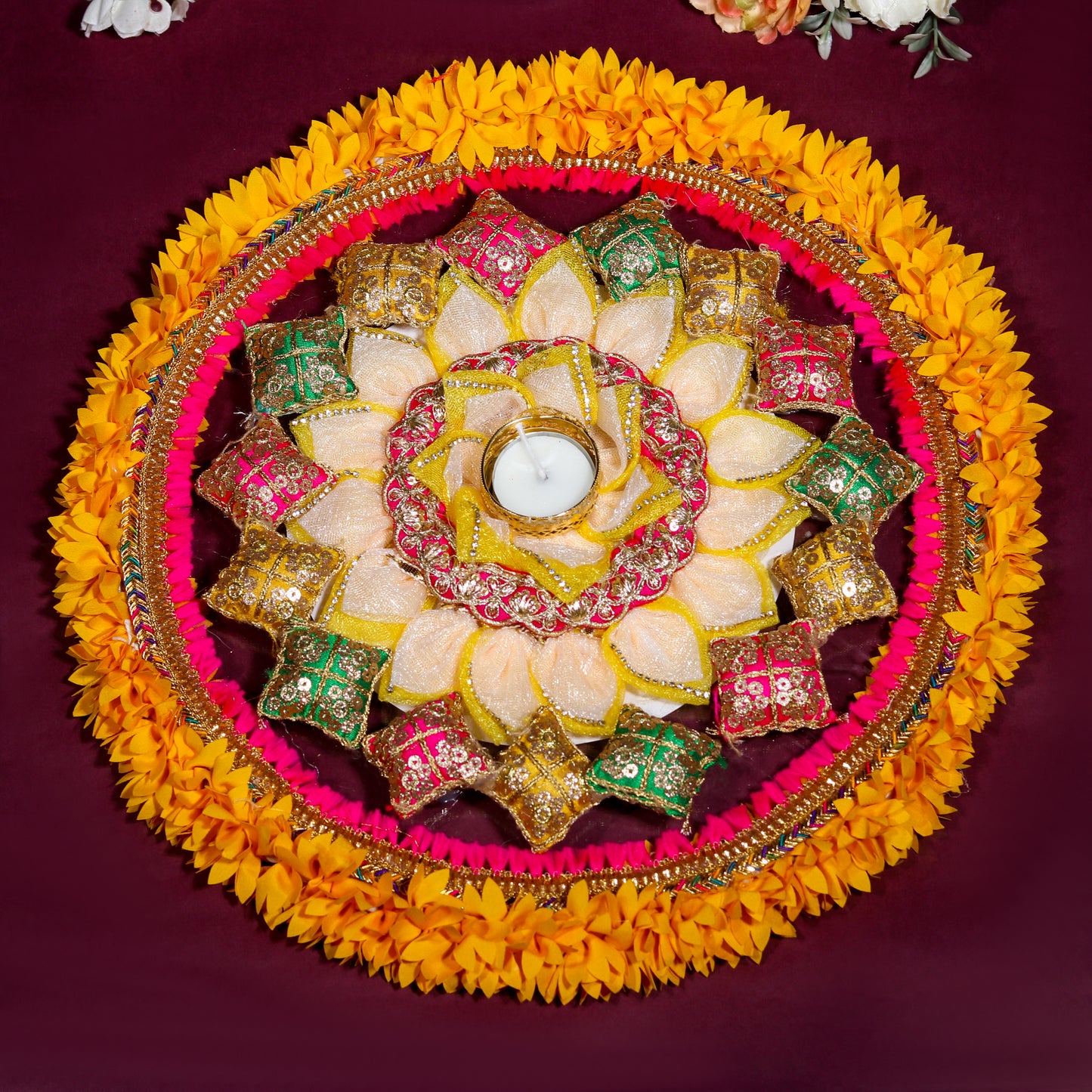 Marigold Acrylic Rangoli Mat