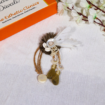 Feather Touch Boho Couple Rakhi Gift Box