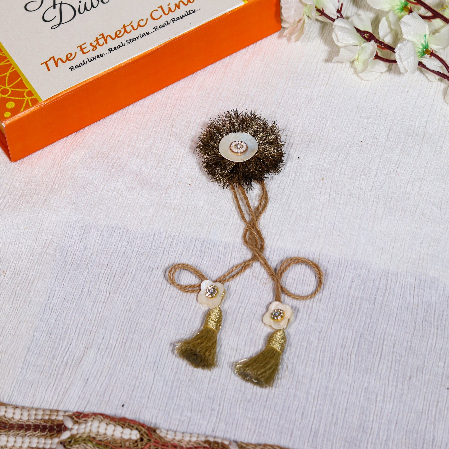 Feather Touch Boho Couple Rakhi Gift Box