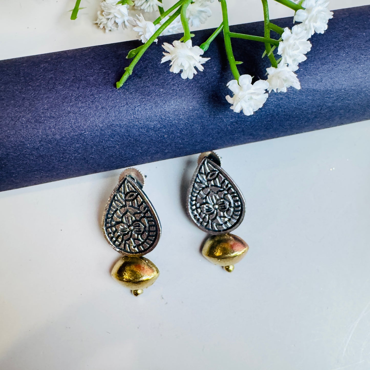 Amrita Dual Tone Oxidised Earrings
