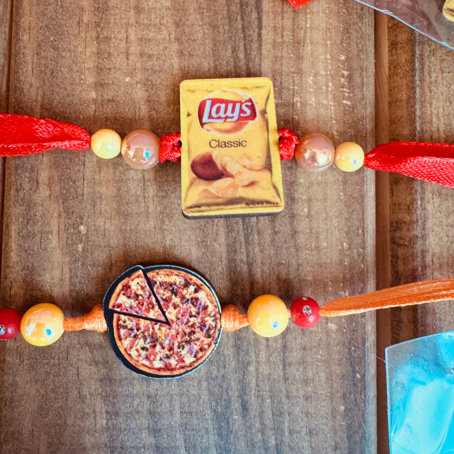 Cute Kids Rakhi ( Pizza and Lays Rakhi )