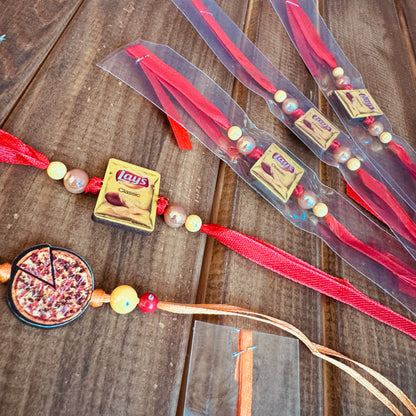 Cute Kids Rakhi ( Pizza and Lays Rakhi )