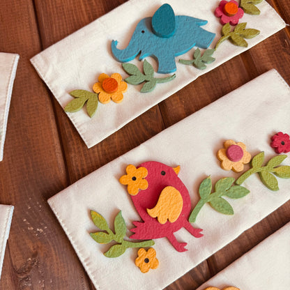 Wooden Animal Art Silk Envelopes