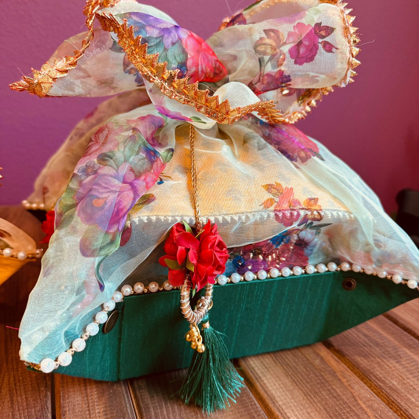 Dupion Silk Tissue Organza Potli Baskets