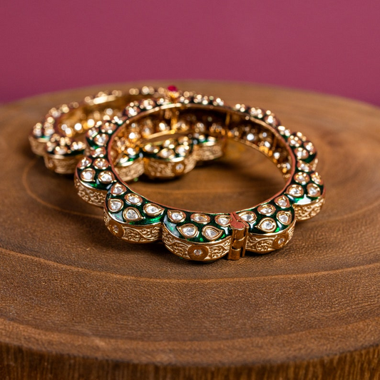 Polki Meena Bangles